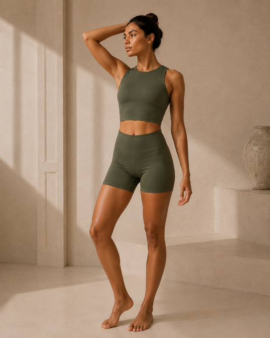 High-Waisted Short in Moss Ember